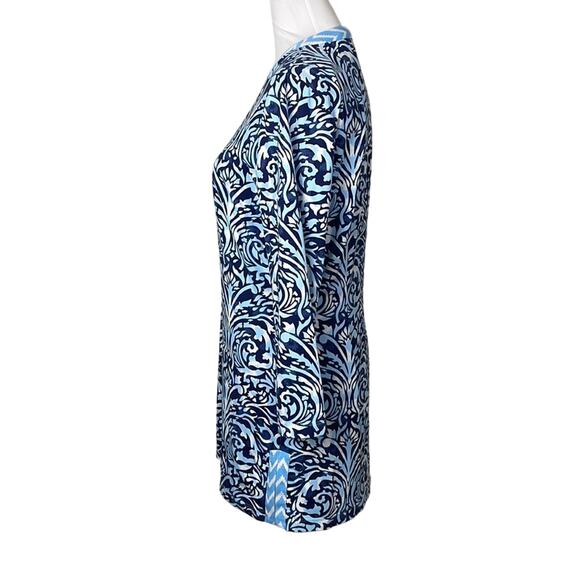 J. MCLAUGHLIN Blue Scroll Print Catalina Cloth Dress  -Size S - Picture 5 of 10